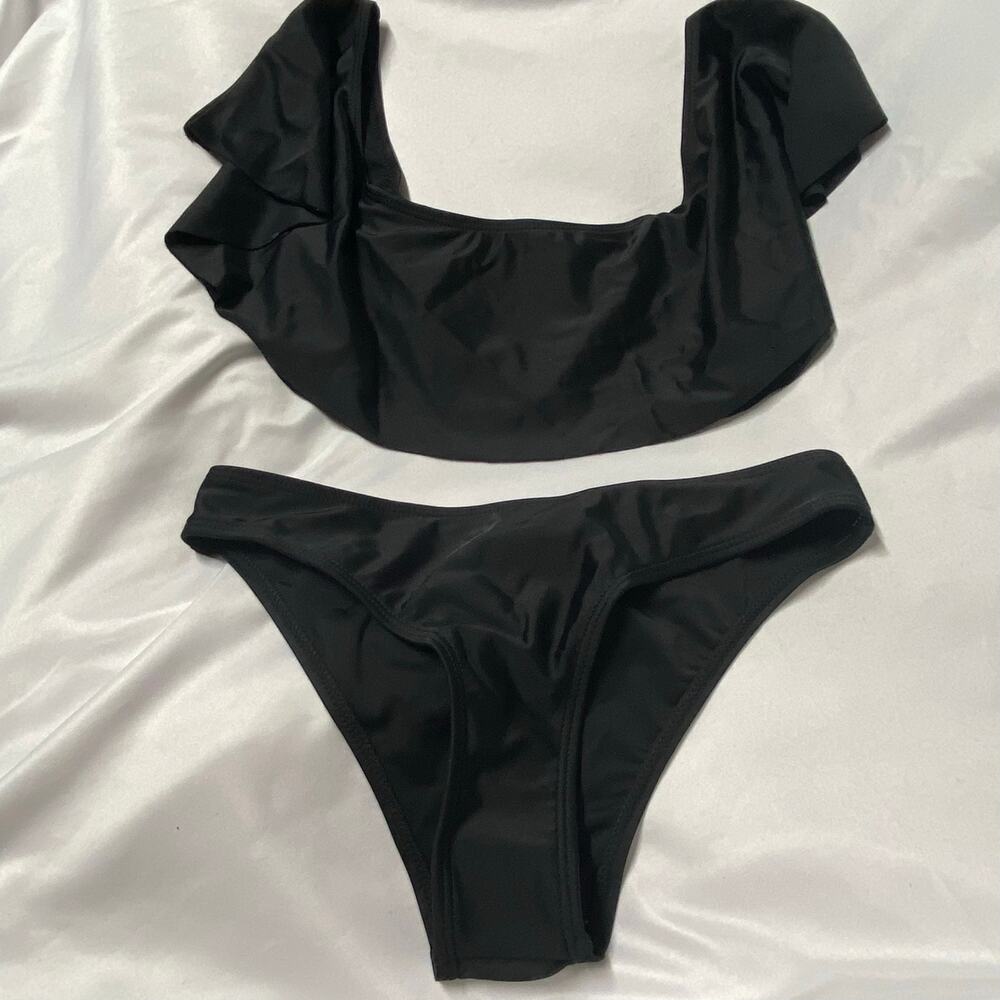 Shein Swimsuit Bikini 2 Piece Black Girls 160 NWOT